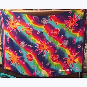 Groovy Rainbow Pride OOAK Galaxy Fabric Tapestry